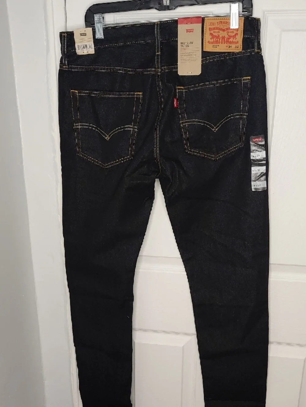 Levi's Slim Black Jeans with Contrast Stitching